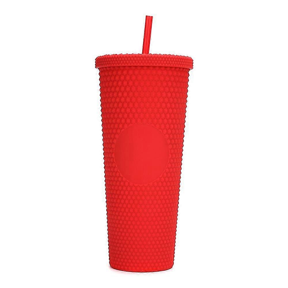 710ML / 24OZ Grande Capacité Gobelet À Eau Entièrement Clouté Mat Gobelet En Plastique Réutilisable Gobelet avec Wide Openi