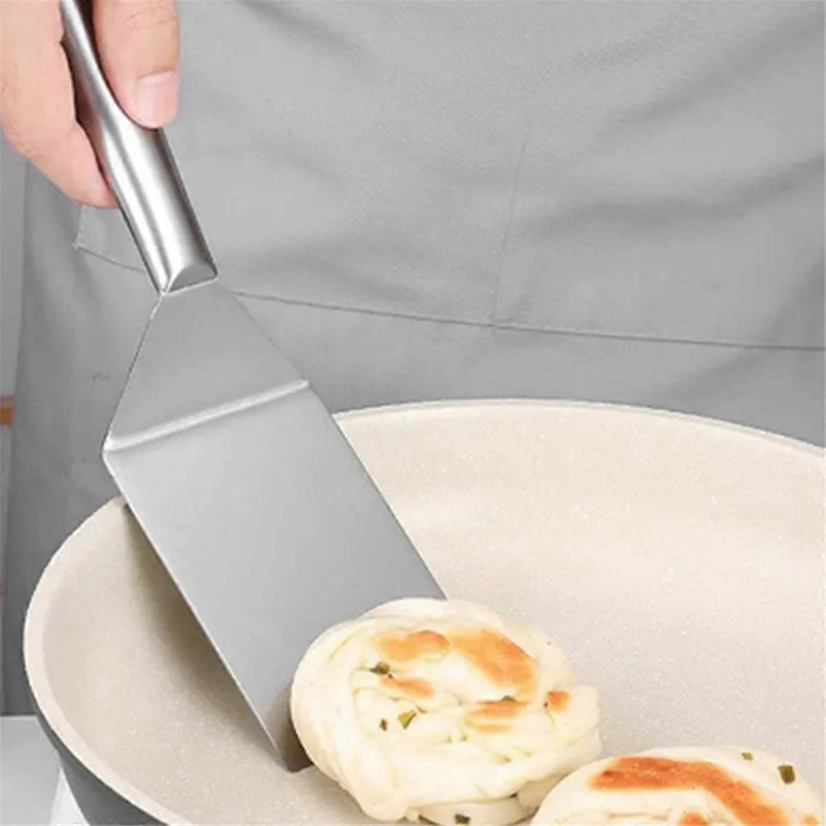 Stainless Steel Spatula Flat Spatula Large Fish Turner Grill Barbeque Turner Griddle Scraper Steak S