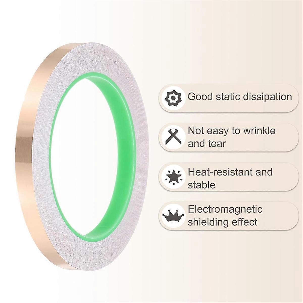 22 Yard 3/8 Inch Copper Foil Tape,3 Roll Copper Tape