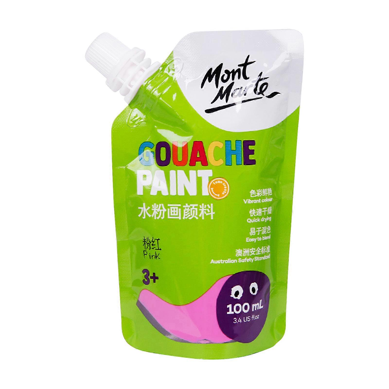 Gouache Paint, 11 Colors (100ml Pouches), In Bags Rich Pigment, Non Fading, Non Toxic, Single Color Paint for Painters pink