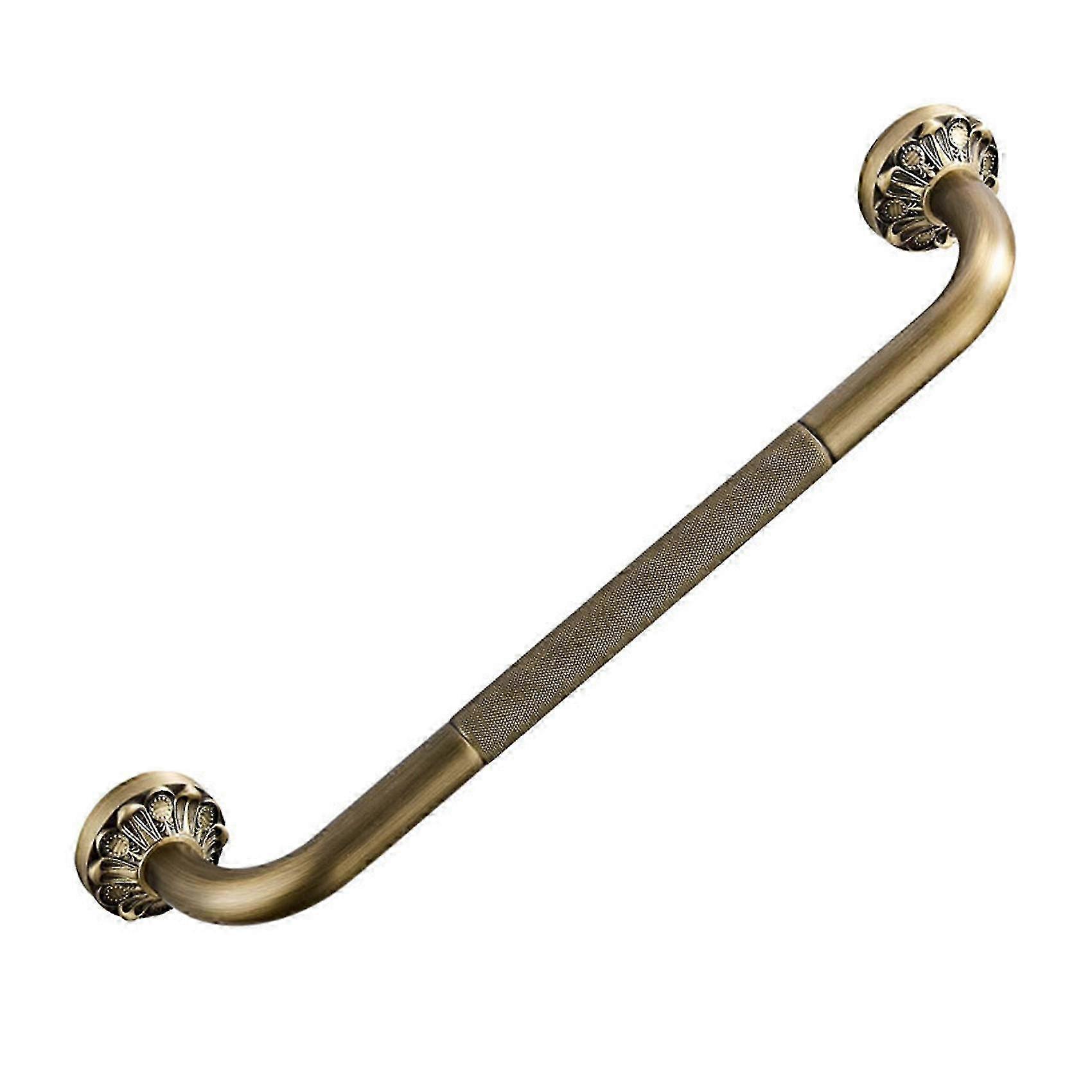 Vintage Brass Wall Mount Grab Bar for Bathroom Safety Support