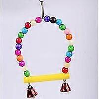 Colorful Beaded Parrot Standing Hammock Hanging Toy With Bells Accessories For Small And Medium Sized Parrots