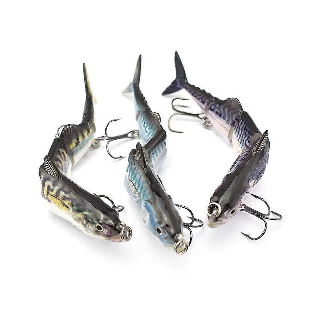 ODS Tuna Fishing Lure 4 Segment Jointed Swimbait Treble with Hooks for Freshwater and Saltwater Sinking