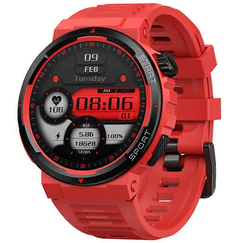 Smartwatch with Bluetooth Calling, AMOLED Screen, All-New 3D Interactive Experience(Red)