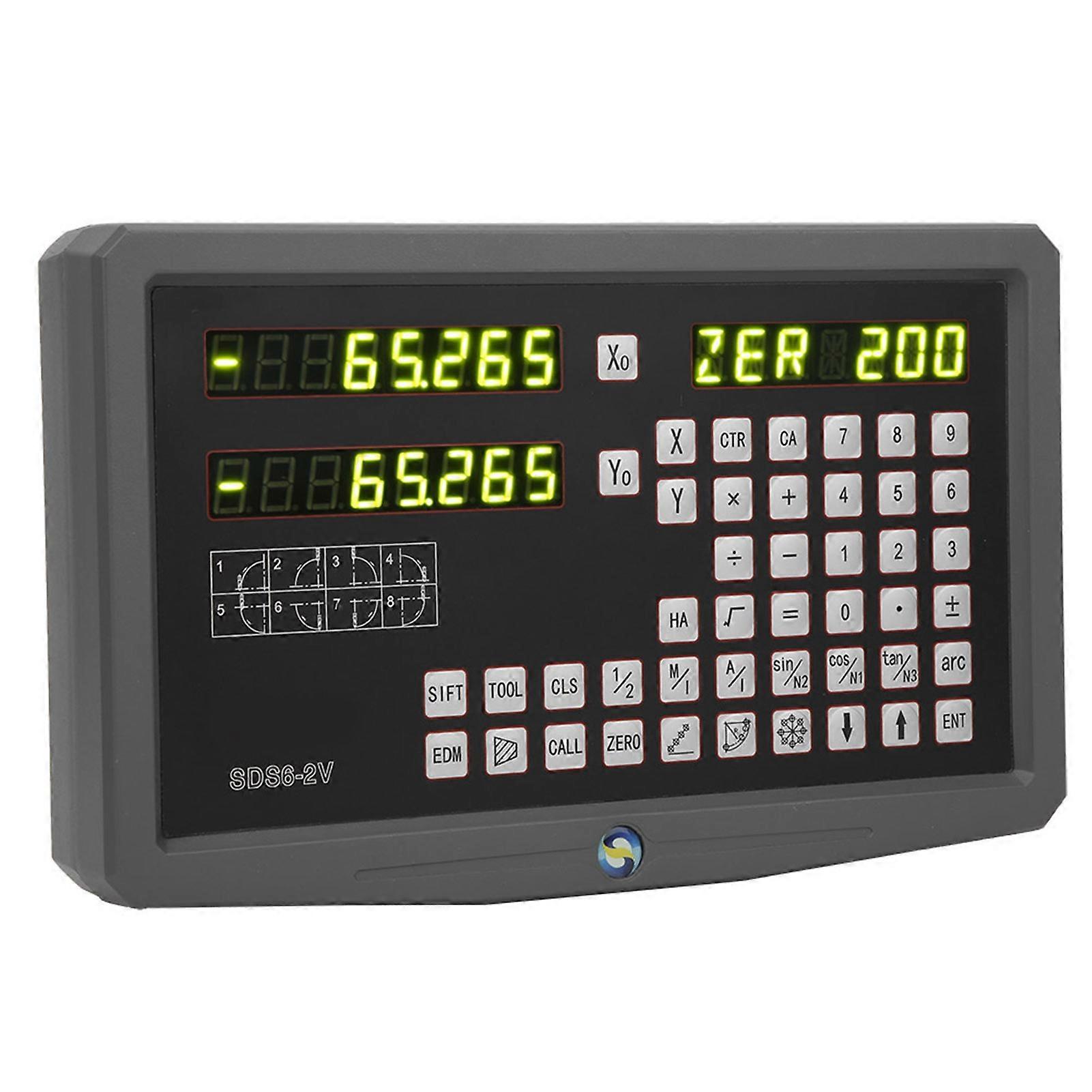 2-Axis Digital Readout Digital Display Meter Lathe Milling Machine SDS6-2V AC100-240V C