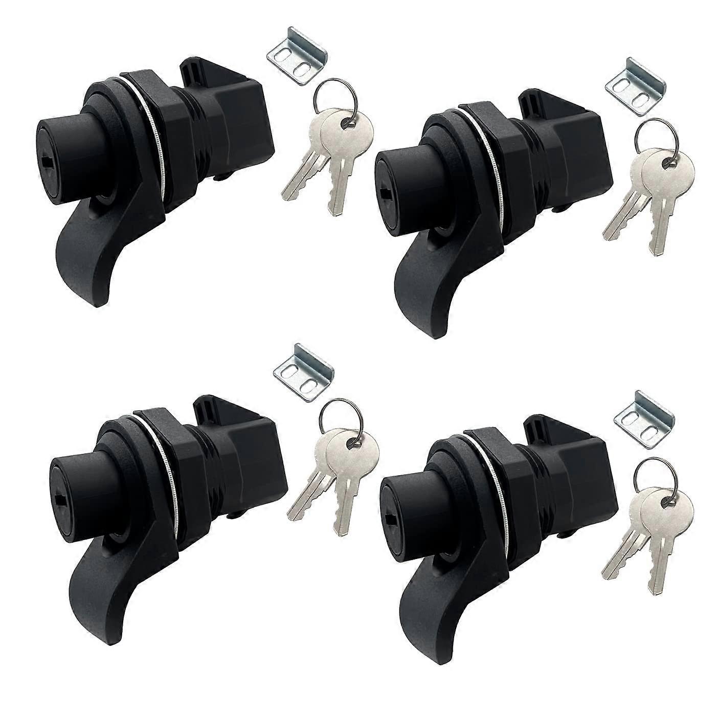 4Pcs Push Button Lock Glove Box Latch with Key,Boat Glove Box Latch,Tool Box Latch