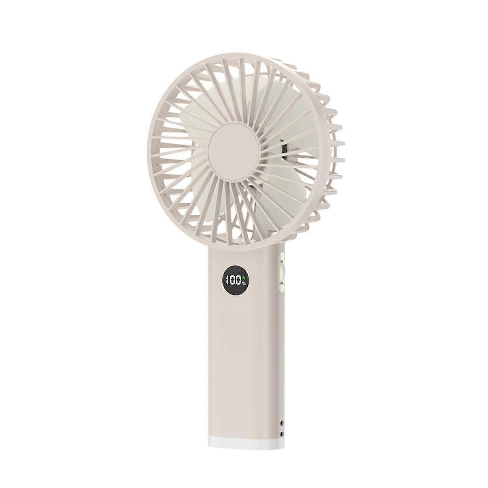 Small Powerful White Desk Fan for Travel, Bedroom, Office with Display