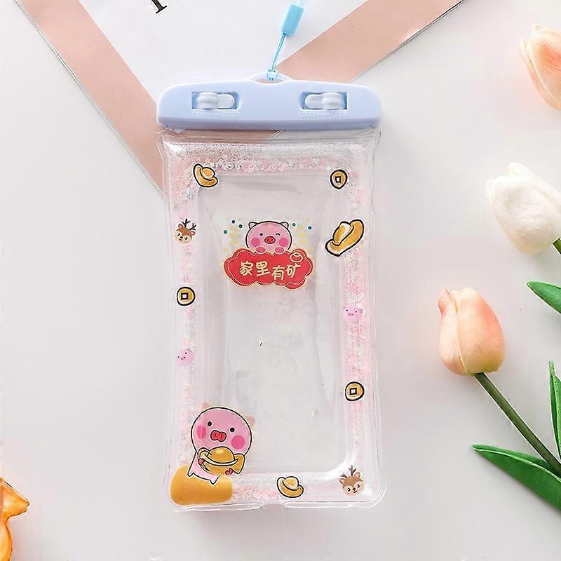 Cartoon Transparent Swimming Inflatable Air Bag Floating Mobile Phone Waterproof Bag, Random Color Delivery