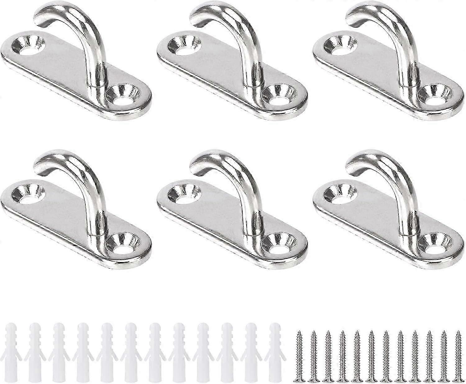 JiaWei M5 ווים לתקרה נירוסטה סגלגל ווים פתוחים קיר רכוב תליית צלחת עוגן עין לתליית צמח מאוורר ערסל כילה יתושים hic