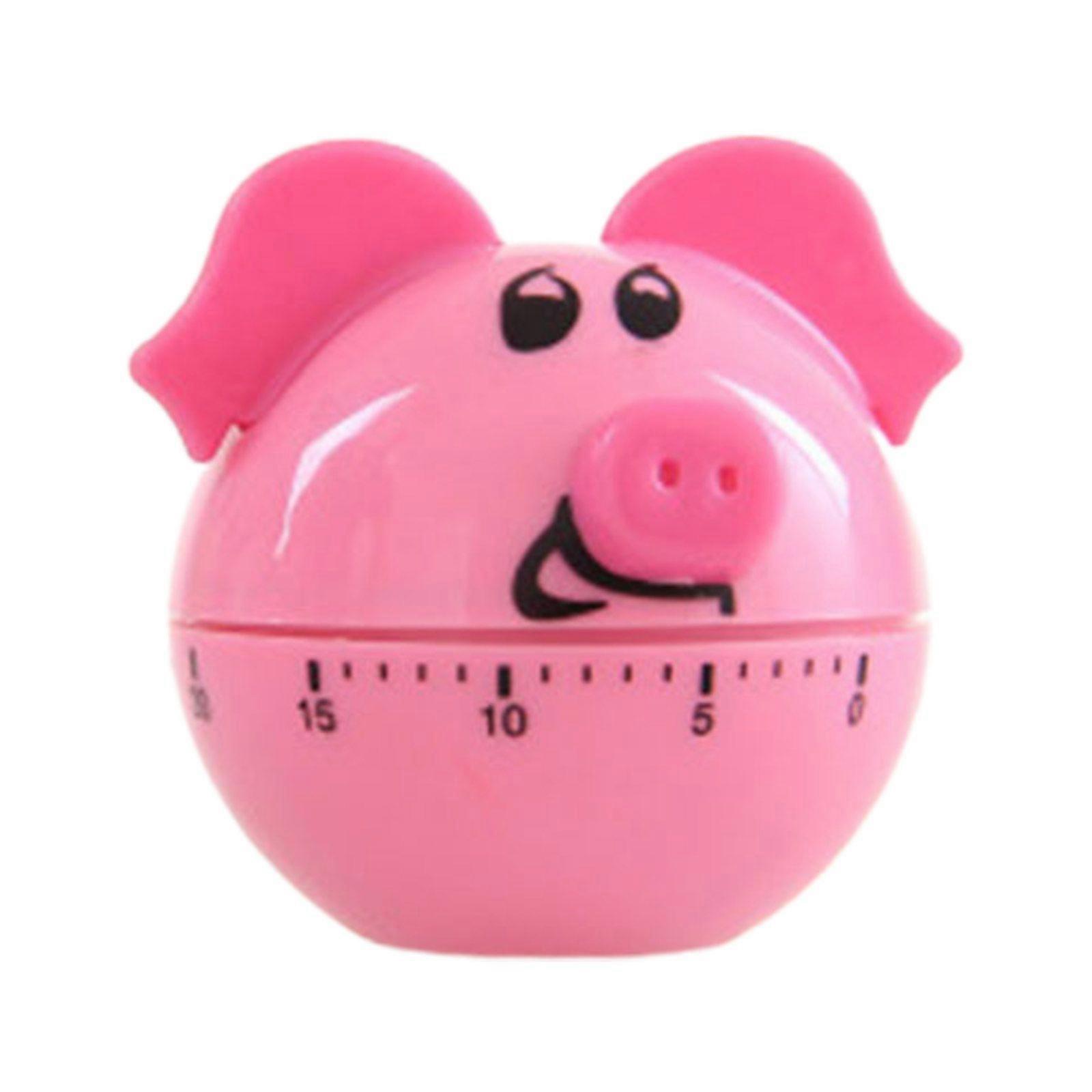 Cute Pig Shape Kitchen Timer Kids Time Management Reminder 60 Minute Countdown