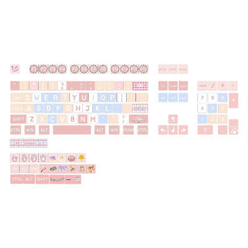 127 Keys Keycaps XDA Profile Cartoon Colorful Keycaps PBT DyeSublimation
