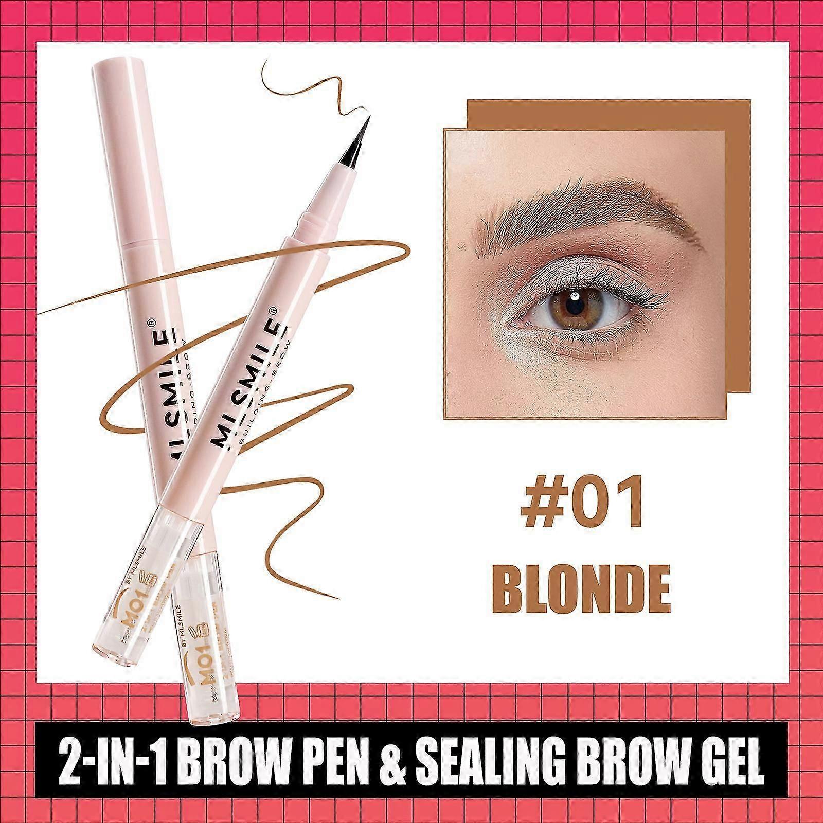 2-in-1 liquid brow pencil and sealing brow gelWaterproof Eyebrow Pencil,not easy to stain, lasting shape