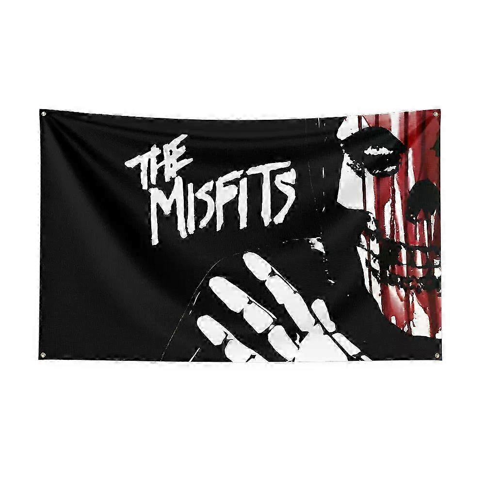 3 × 5 قدم علم بوليستر شديد التحمل يضم M-Misfits Rock Band Art لتزيين الجدران الداخلية أو النسيج الخارجي