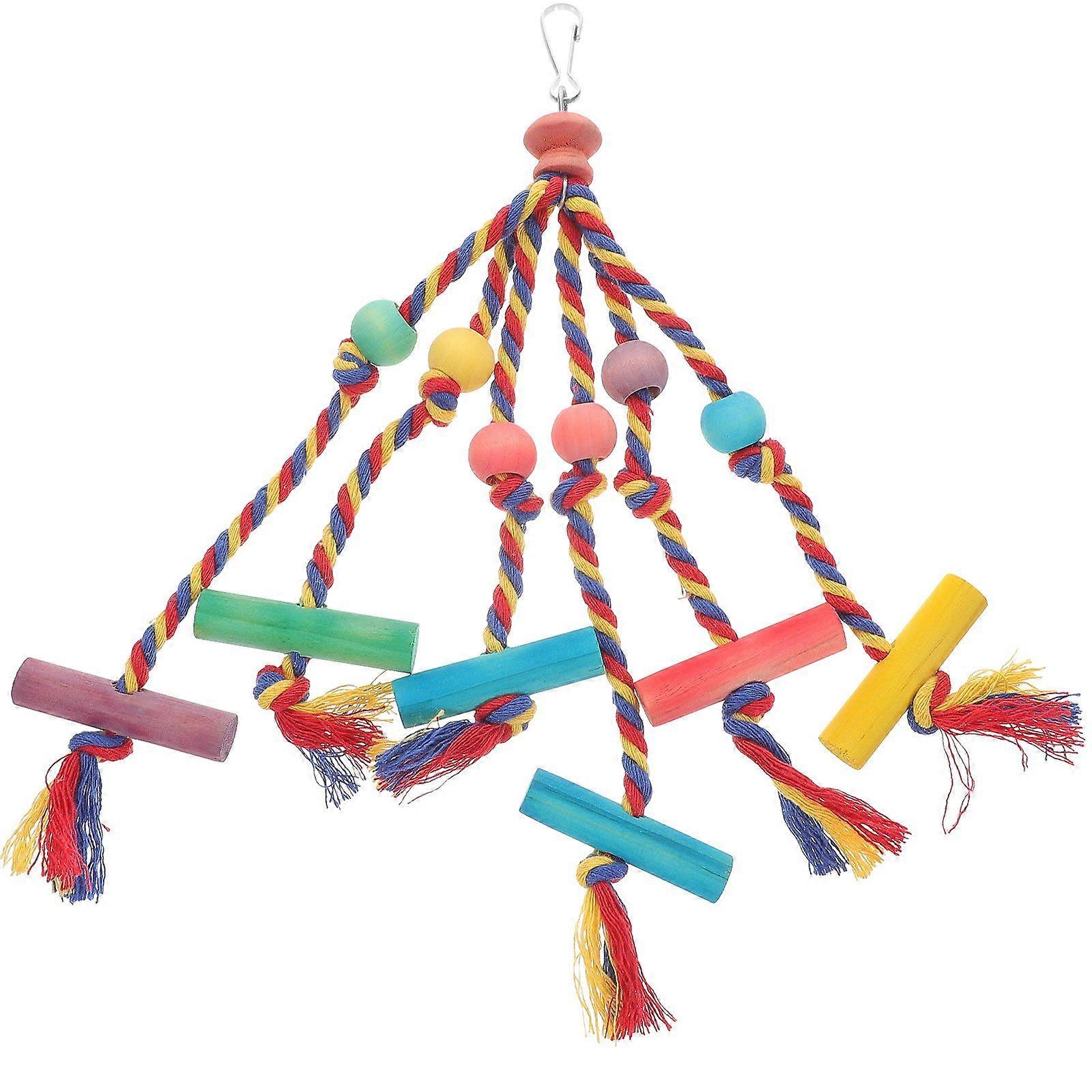 Parrot Bite Toy Hanging Parrot Toy Colored Parrot Toy Bird Teething Toy Hanging Foraging Toy
