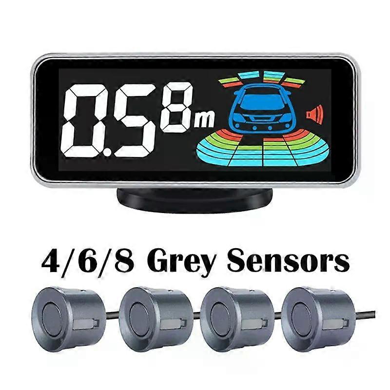 Multiple Radar Parking Sensor Kit Backlight Parktronic LED Display System Backup Monitor Detector Assistant 4/6/8 Sensor Alarm