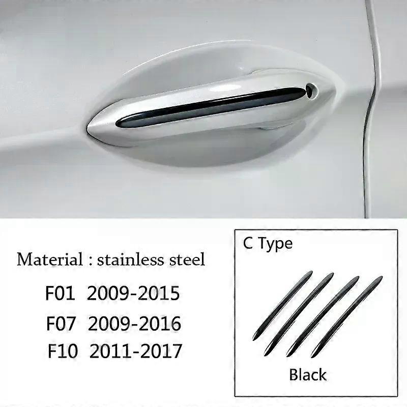 4PCS Car Styling Chrome Door Handle Bowl Frame Molding Cover Trim stickers compatible for BMW 5 7Series 5GT F10 F18 F07 F01 Accessories