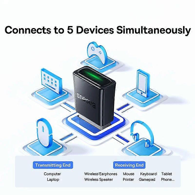 Baseus USB Bluetooth Adapter Bluetooth 5.3 Dongle Adaptador for PC Laptop Wireless Speaker Audio Receiver USB Transmitter