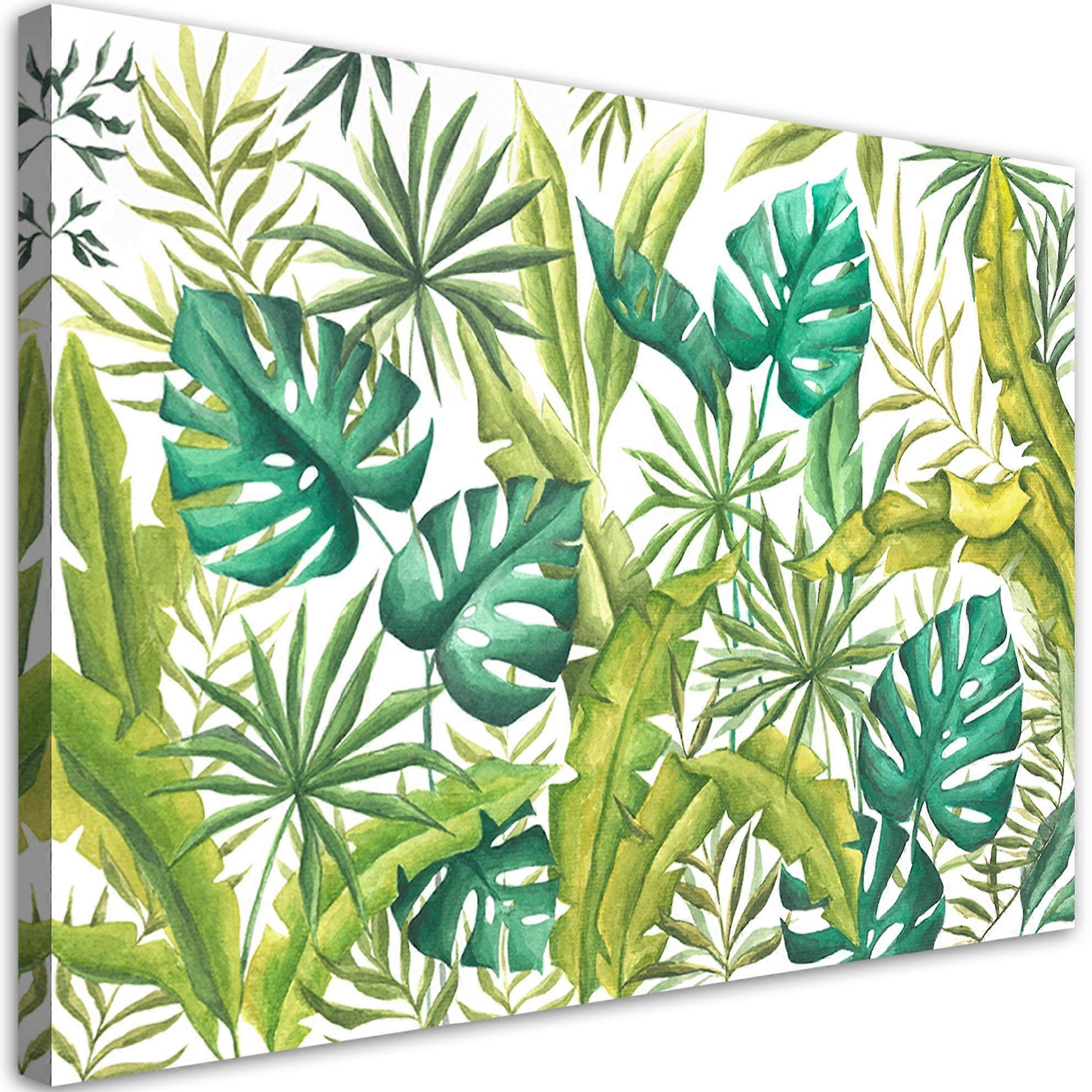 Impression sur toile, feuilles de Monstera - 100x70