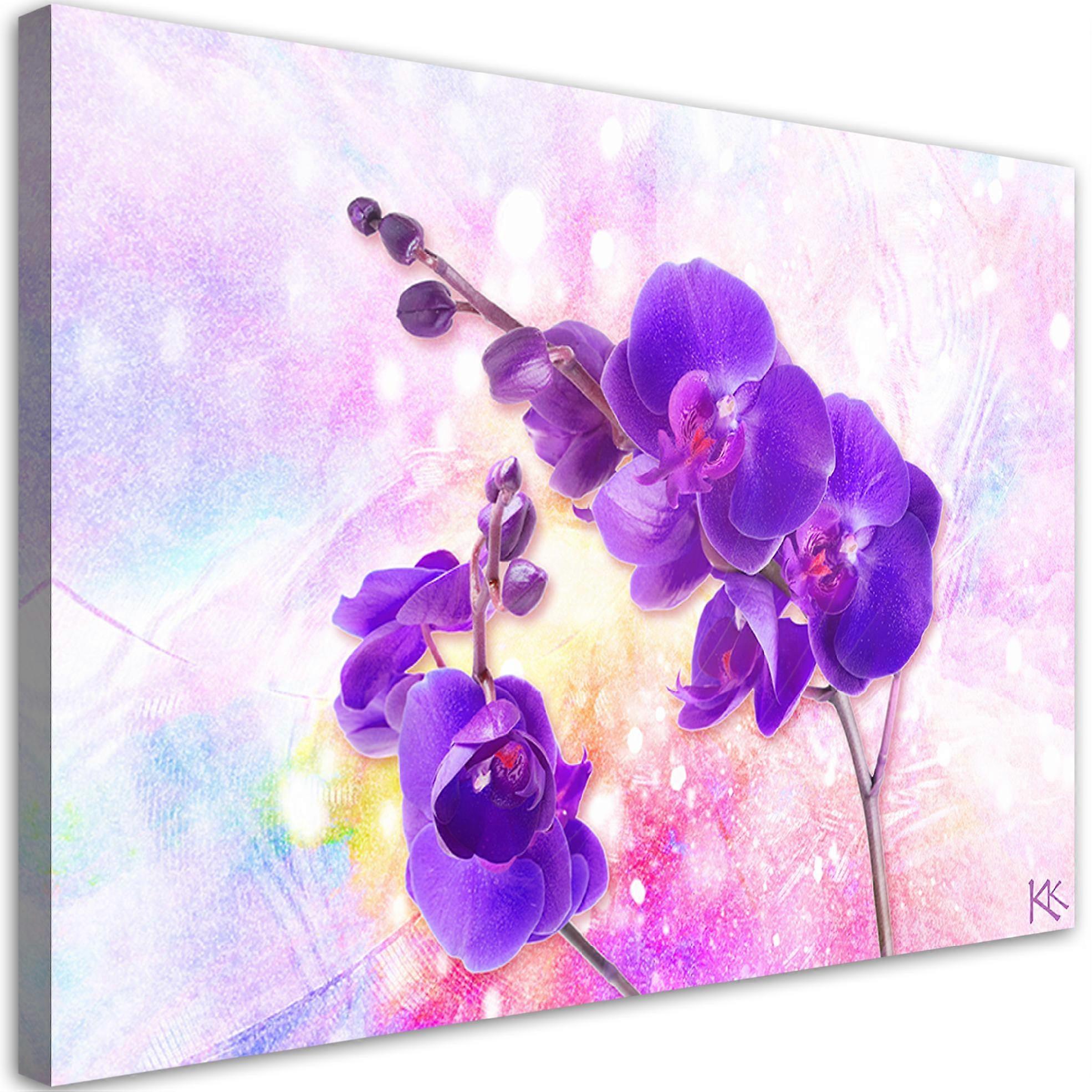 Lienzo, Flor de orquídea morada - 60x40