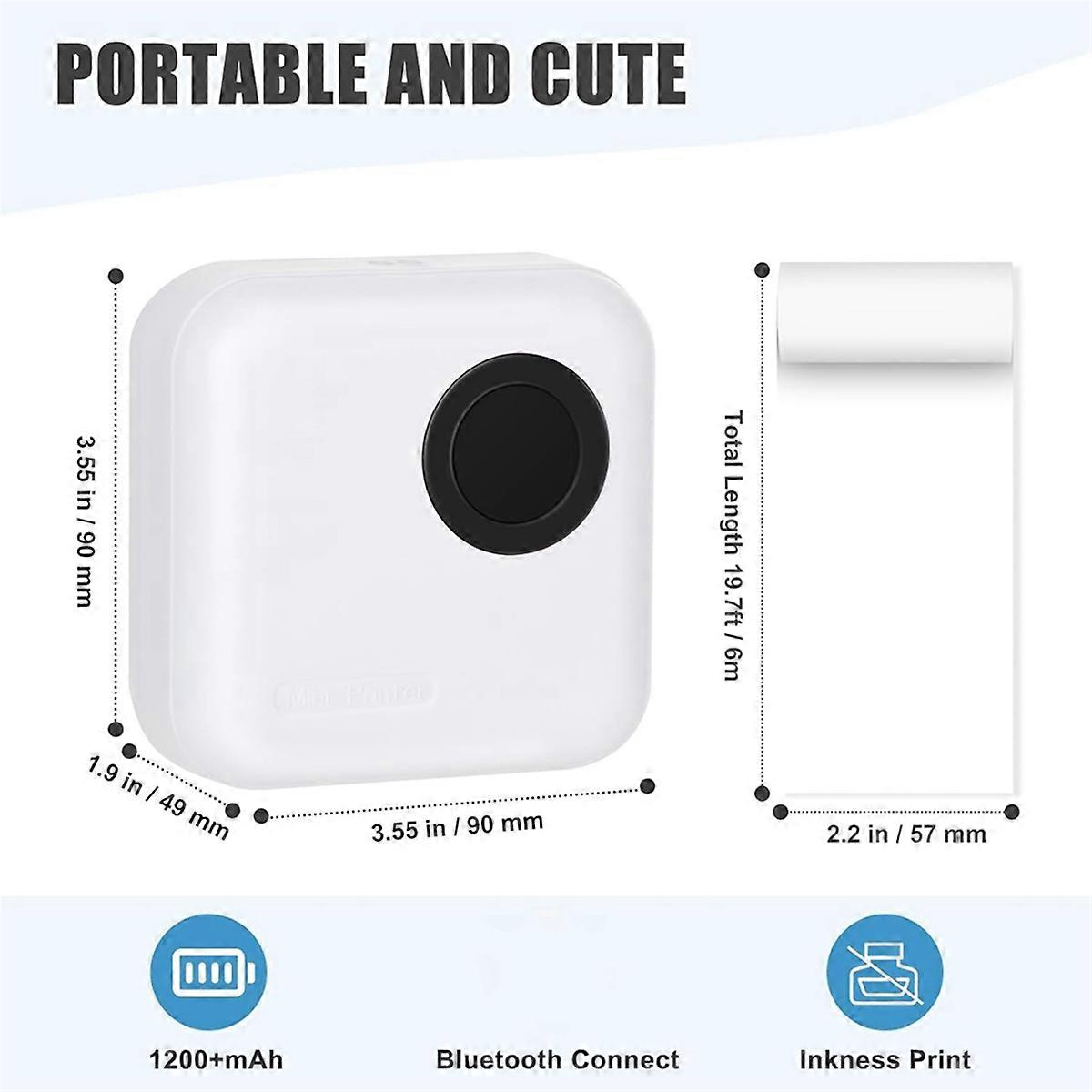 Mini Sticker Printer Bluetooth Thermal Printer Blue