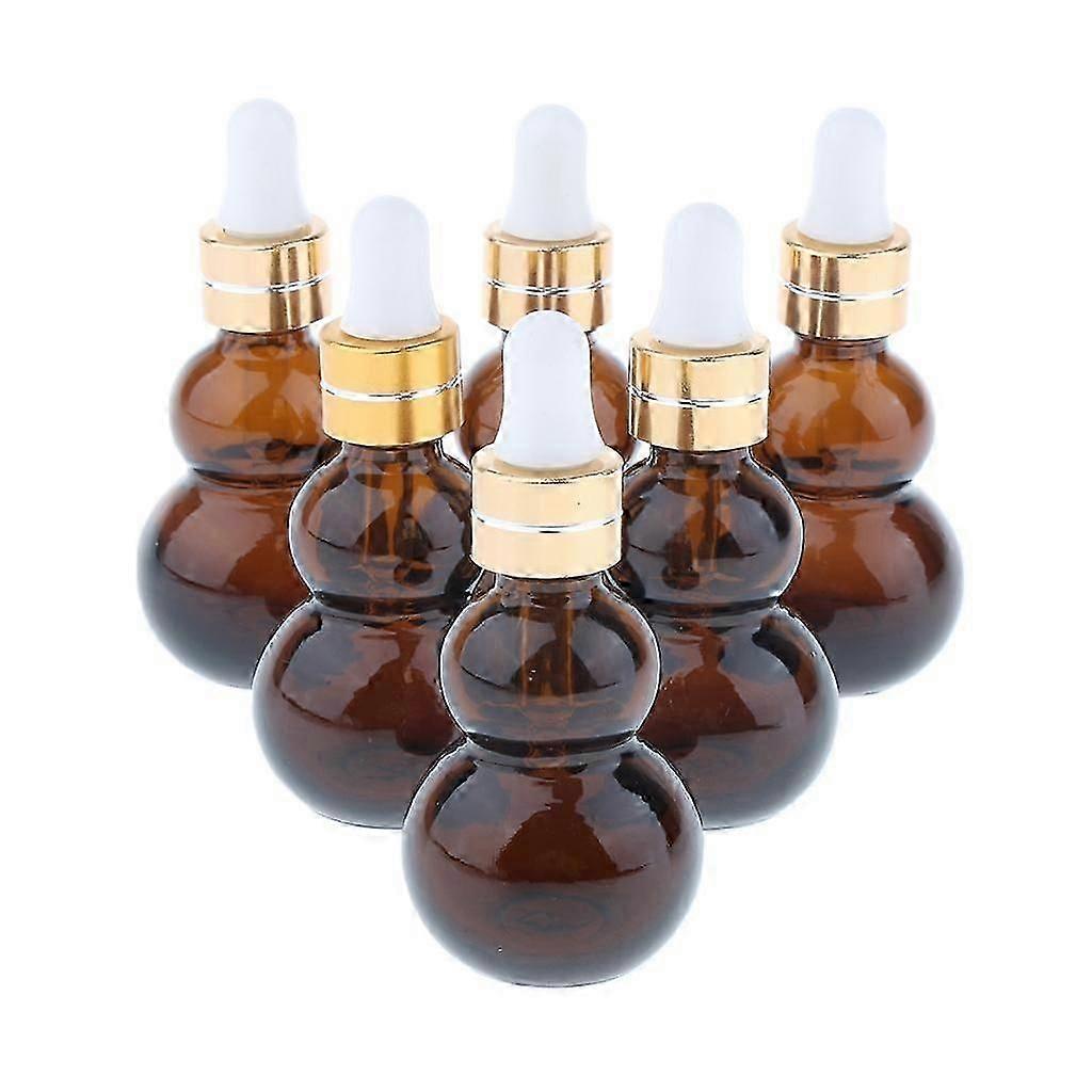 6PCS Amber Empty Nachfüllbare Glastropfflasche für ätherisches Öl-Make-up