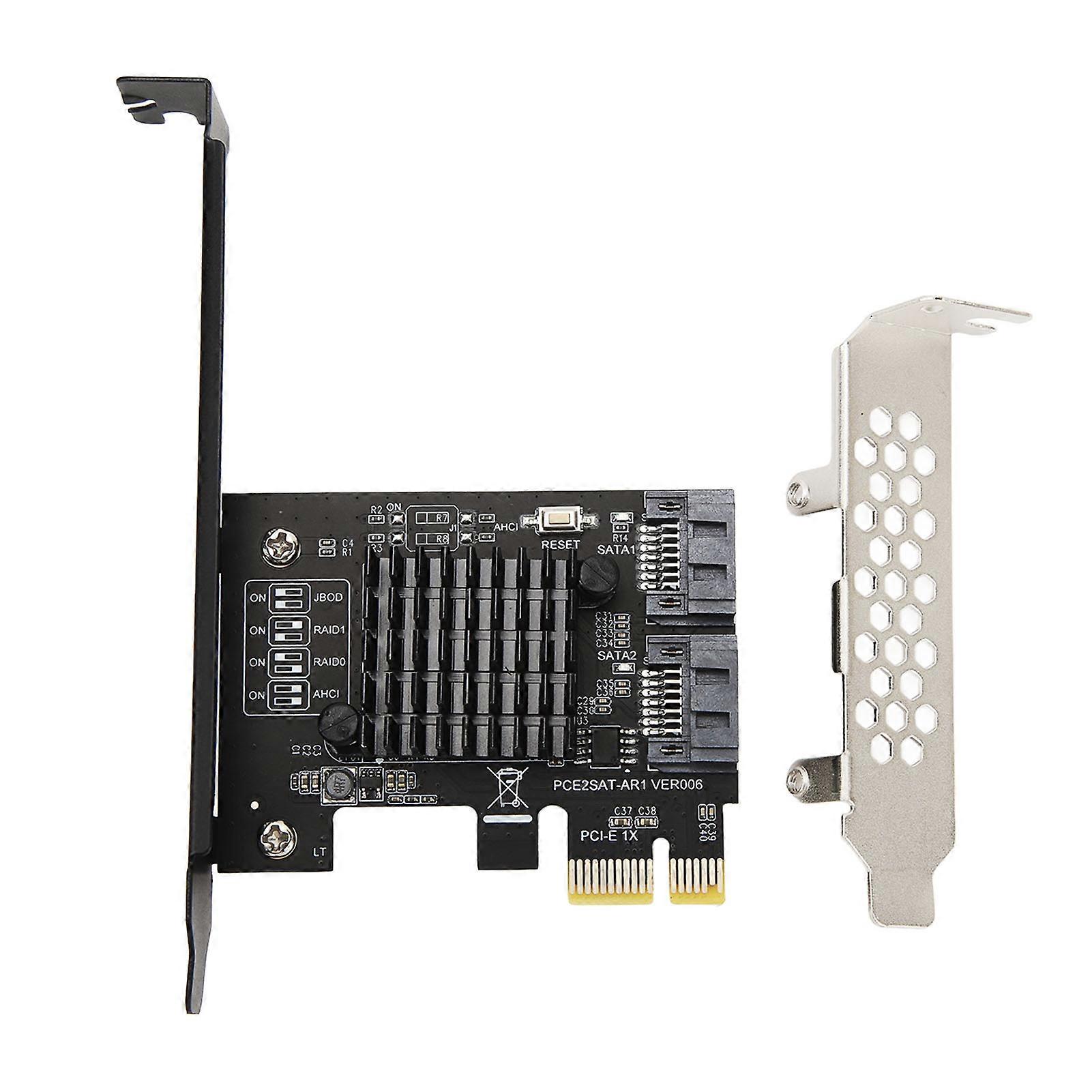 to SATA3.0 Expansion 2 Ports 6Gbps High Speed Multi Function Support PCIE SATAIII RAID Controller Card for WIN7 8 10 11