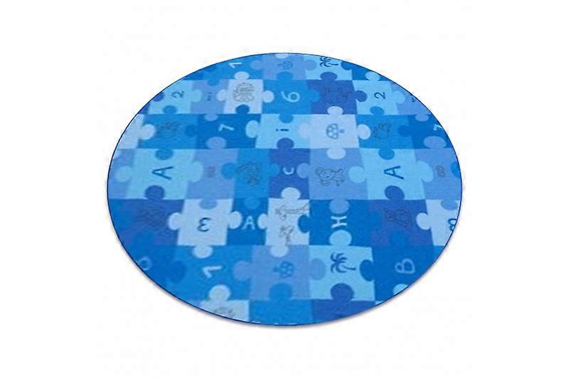 Carpet circle PUZZLE blue