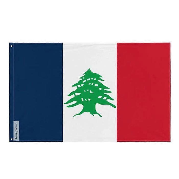 French Lebanon Flag under Mandate – 60 x 90 cm – Polyester – Metal Grommets – Durable