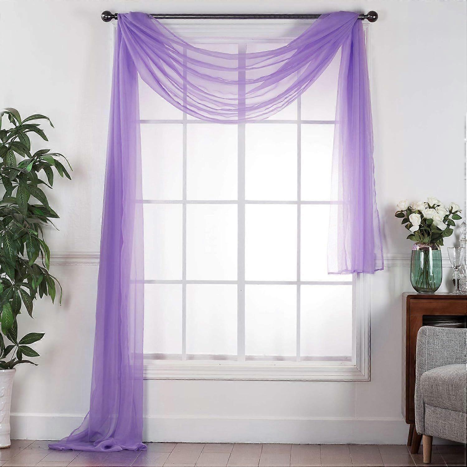 2025 Latest Model Sheer Voile Transparent Window or Event Decor Scarf Valance - Various Sizes &