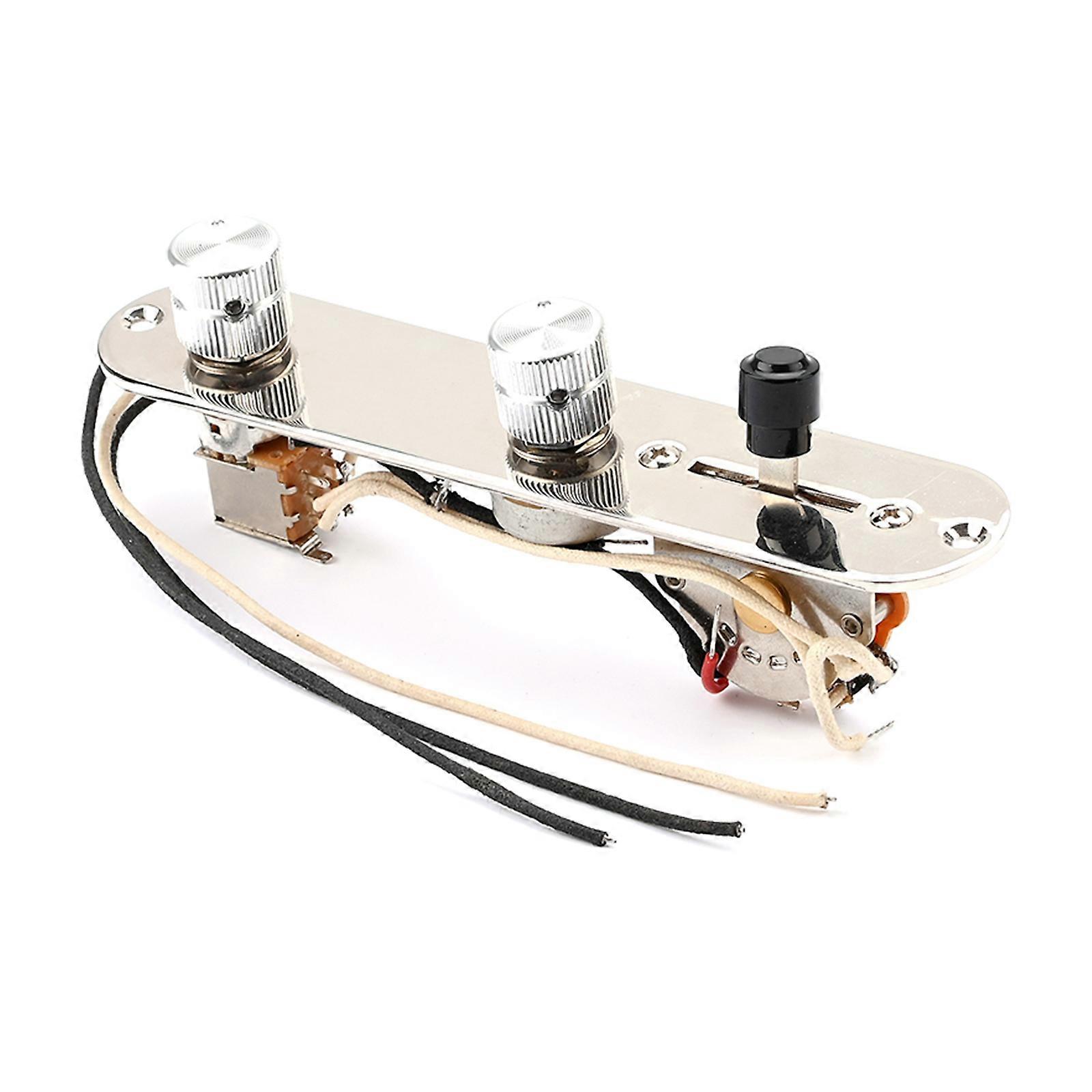 Electric Guitar Prewired Switch Control Plate with 3-Way Switches Knob Prewired Loaded Guitar Control Plate Replacement