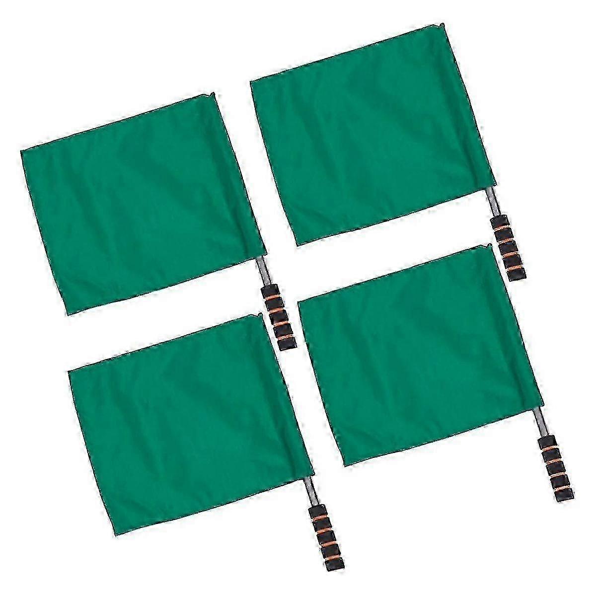 Green Sports Referee Flag 4 Pieces Track and Field Event Referee Flag Football Goal Flag Bearer Flag Sponge Handle f26Green SZRH A-C