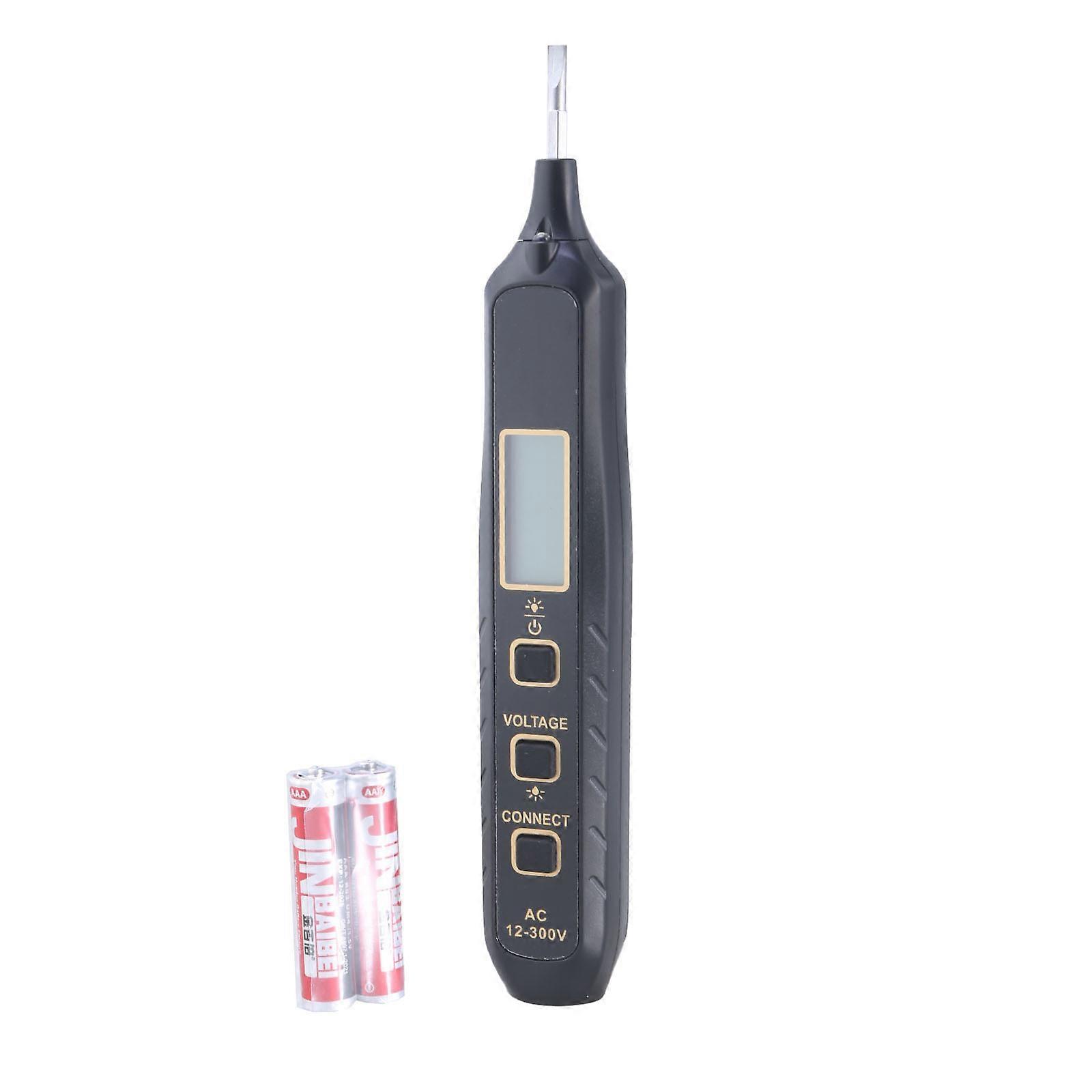 AC12-300 Voltage Test Pen Voltage Tester with LED Light Alarm Data Retention Electrical Tester Circuit Tester Tool