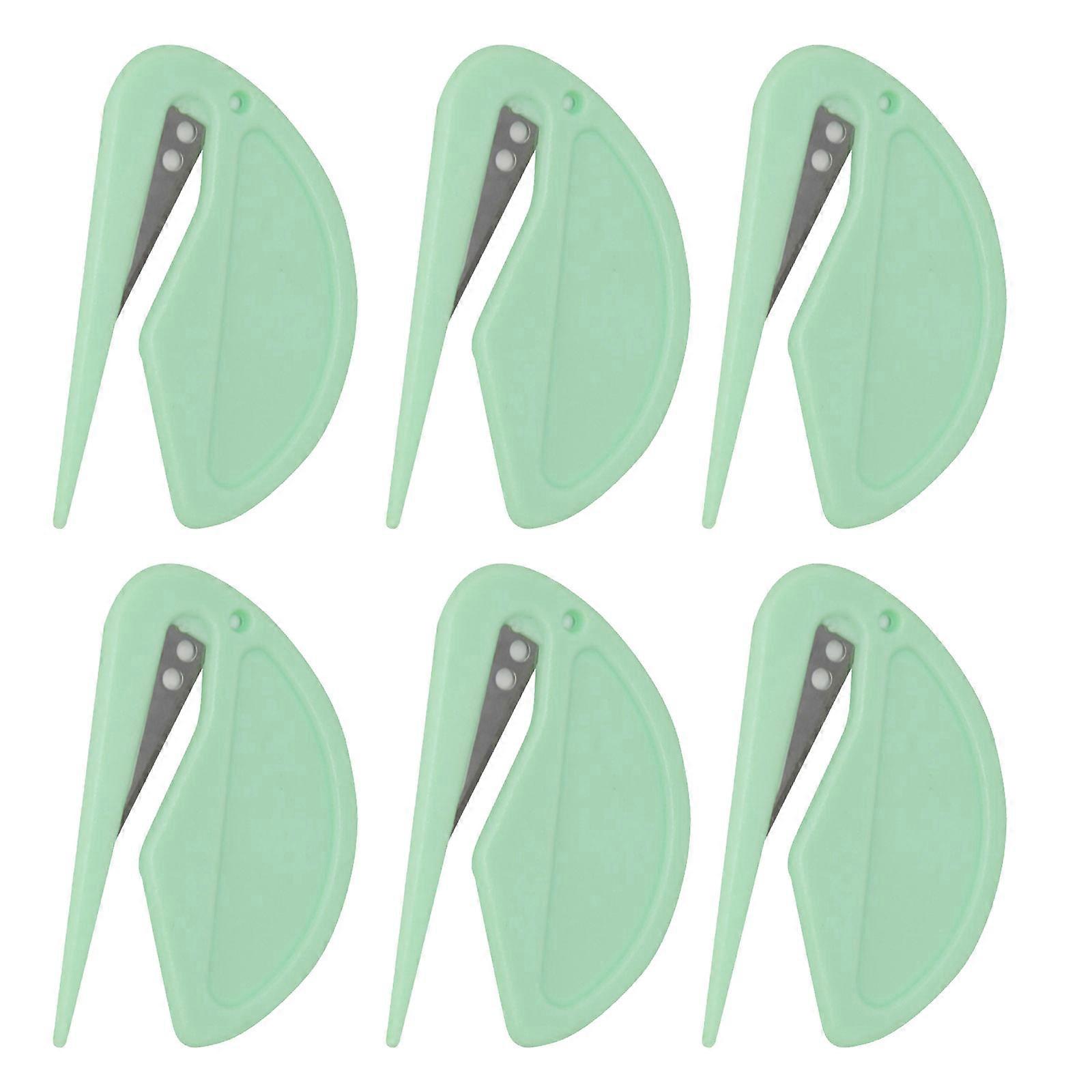 6 Pcs Letter Opener Envelope Slitter Mail Opener Envelope Openerb Wrapping Paper Cutter Package Opener for Office Home  matcha green