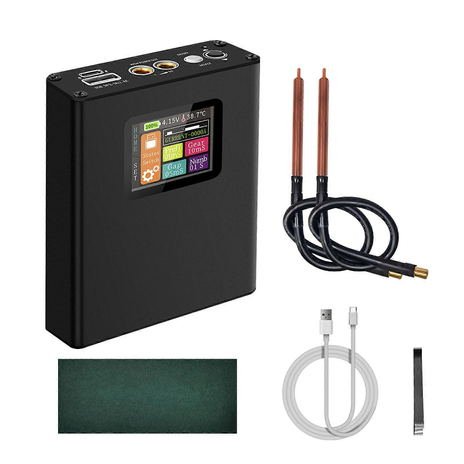 Portable Mini Spot Welder 30Gears Adjustable LCD Colorful Display Welder for Spot Welding of Cylindrical Batteries
