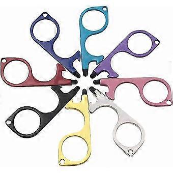 8PCS Color Contactless Door Opener Tool Free Key with Stylus Support for Touchscreens, Pulling Handles and Button Pusher No Touch Keychain Tool