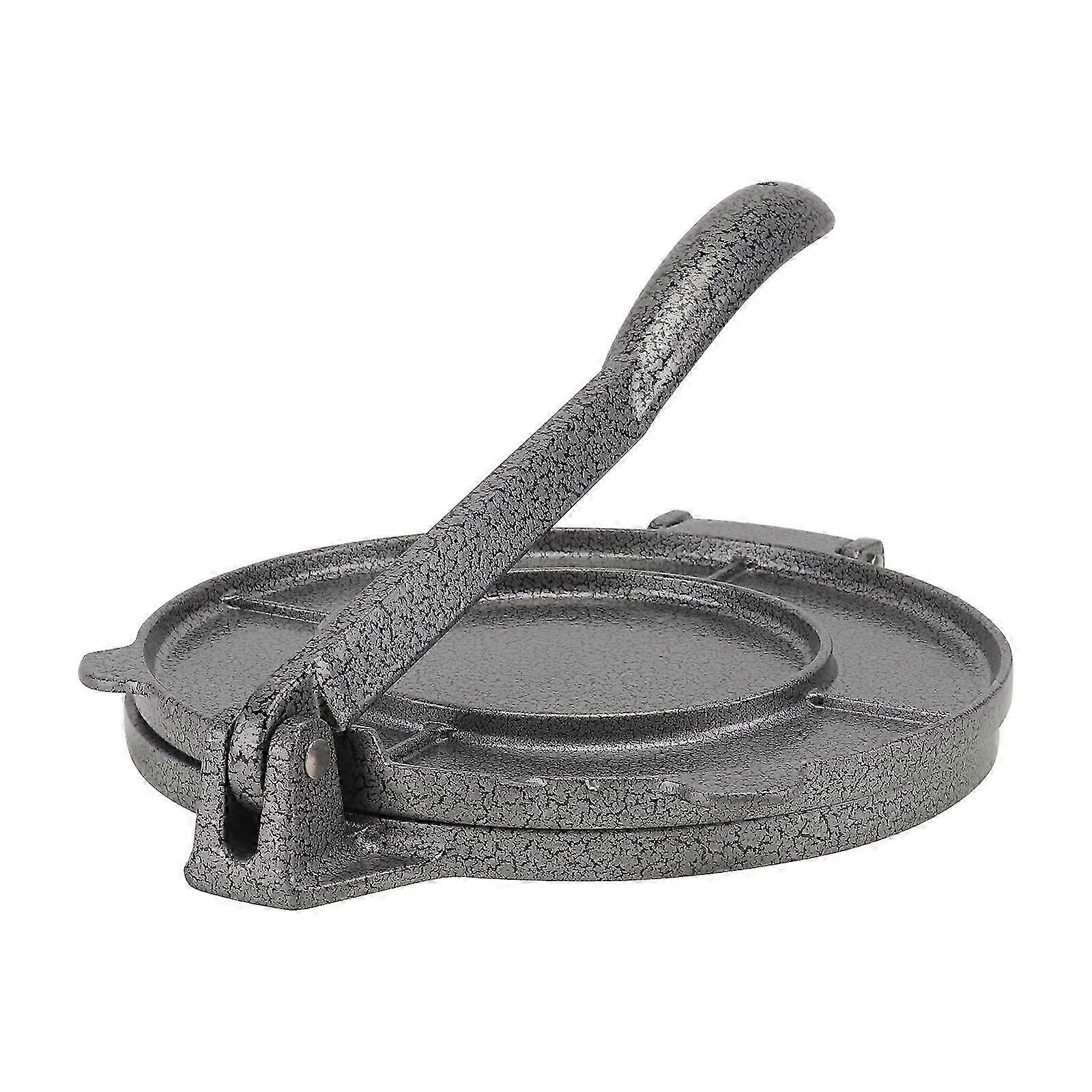 小麦粉タコシェルメーカーローラー用の木製トルティーヤプレスアイアンハンドツール-シルバー