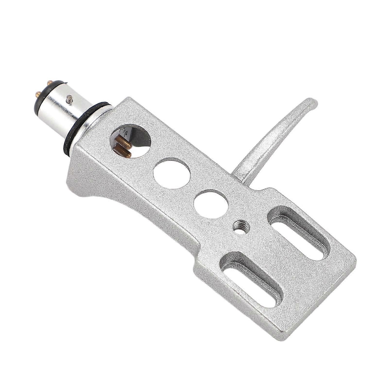 Phono Headshell with Wires Aluminum Alloy Universal Turntable Head Shell for Replacement Silver 