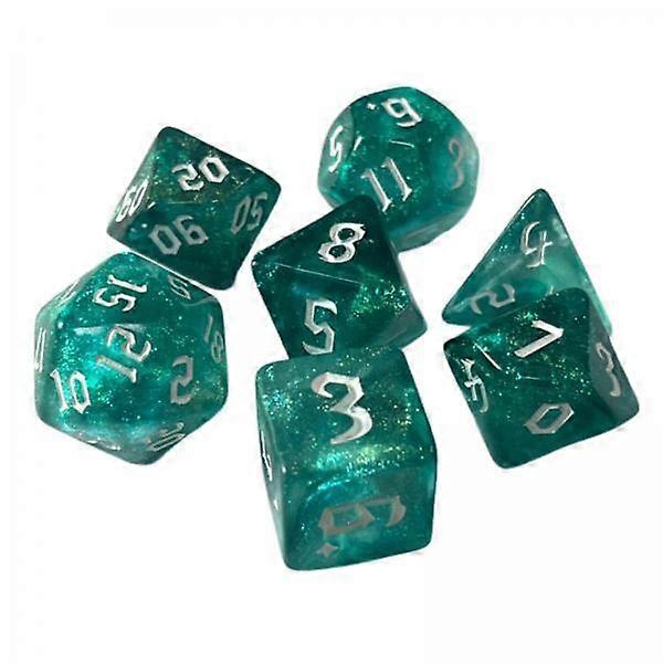 6x7Pcs Polyhedral Dice Entertainment Toy D4-D20 for Party Game Green