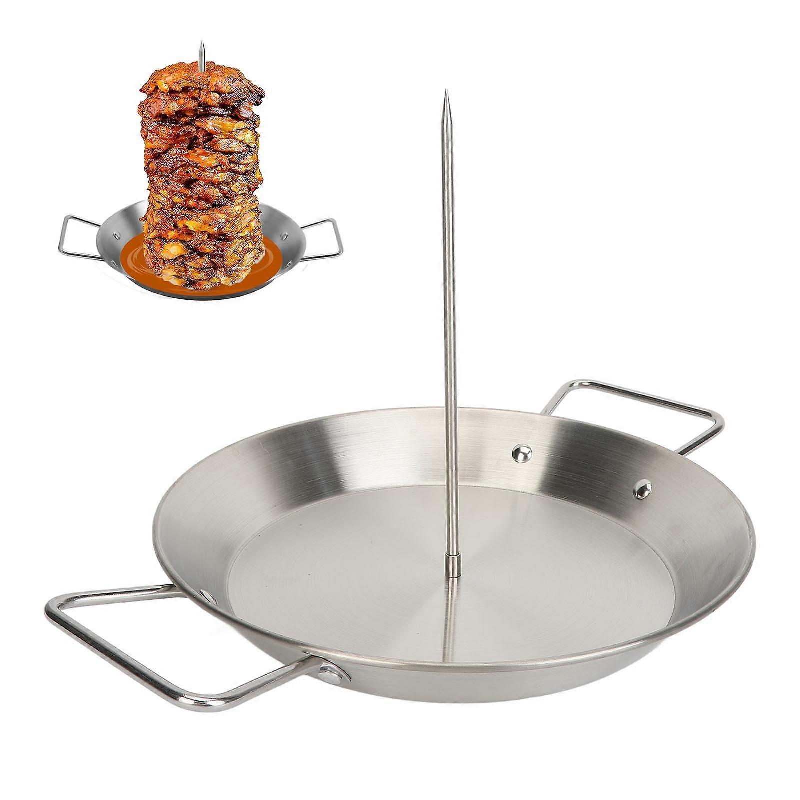 垂直串スクリューグリルパンステンレス鋼取り外し可能なブラジル垂直スピットスタンドブラシグローブマット付き