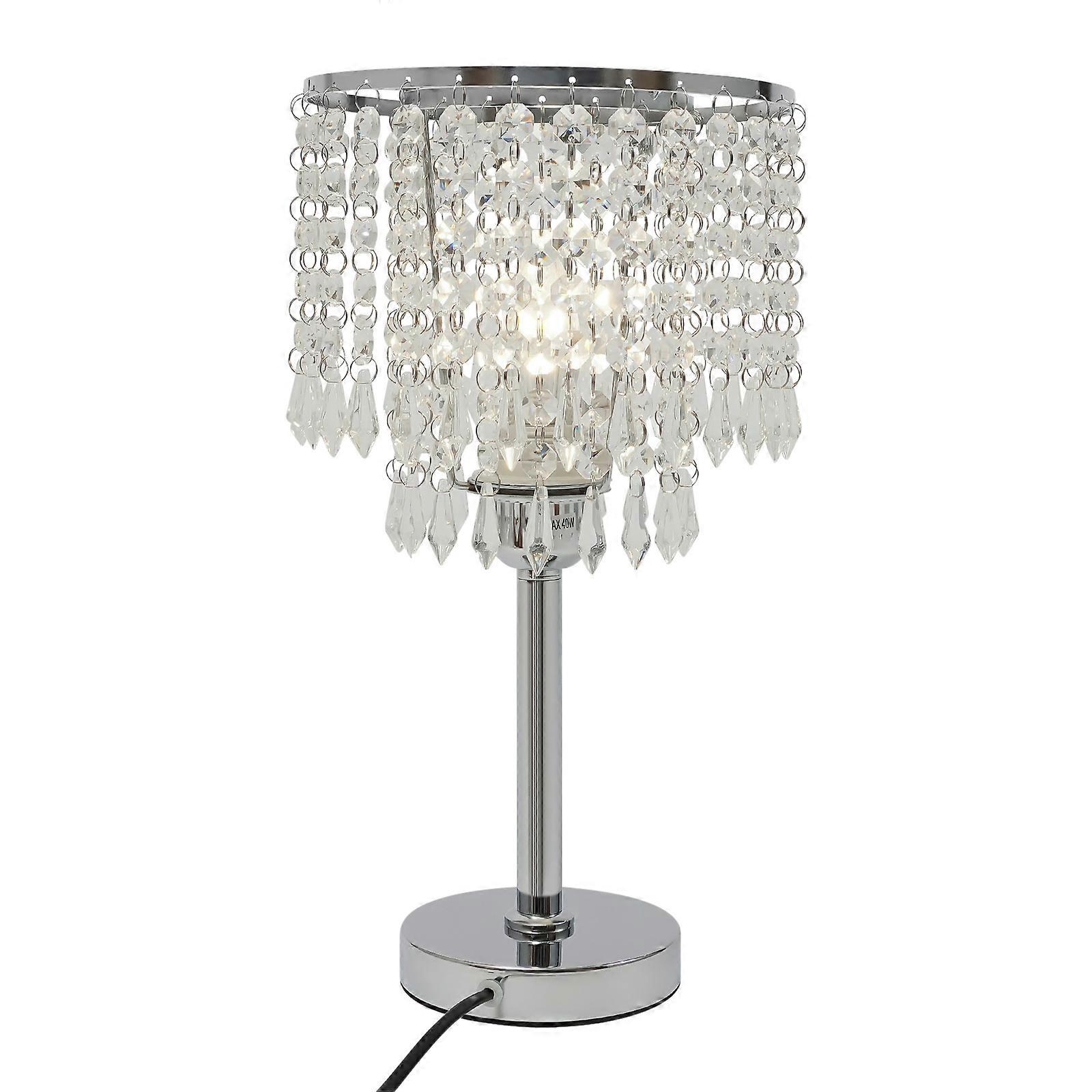 Lampes de table en cristal pour table de chevet de chambre à coucher - Lampes de chevet tactiles avec deux ports de charge USB Argent, lampe de chevet pour salon