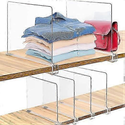 Divisori per ripiani in acrilico, divisori trasparenti per armadi, divisori in plastica per vestiti e borse, organizer per ripiani per camera da letto e cucina.