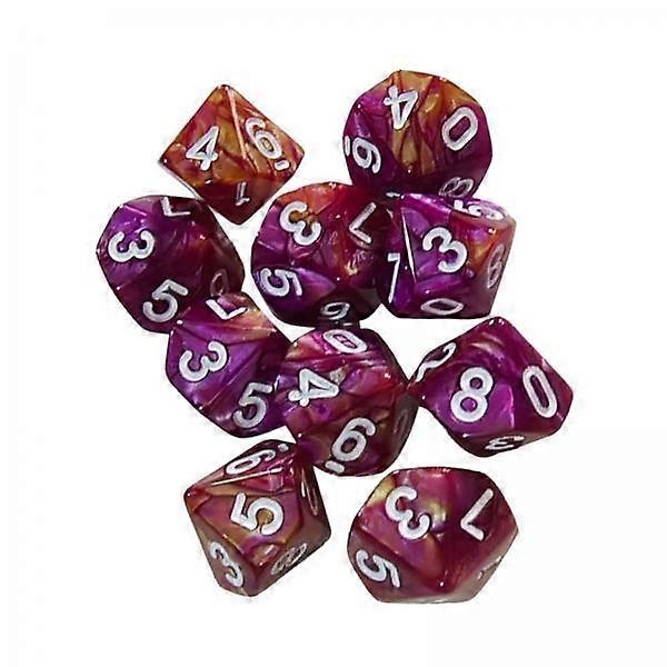 2x10pcs 10 Sided Dice D10 Polyhedral Dice for Table Games