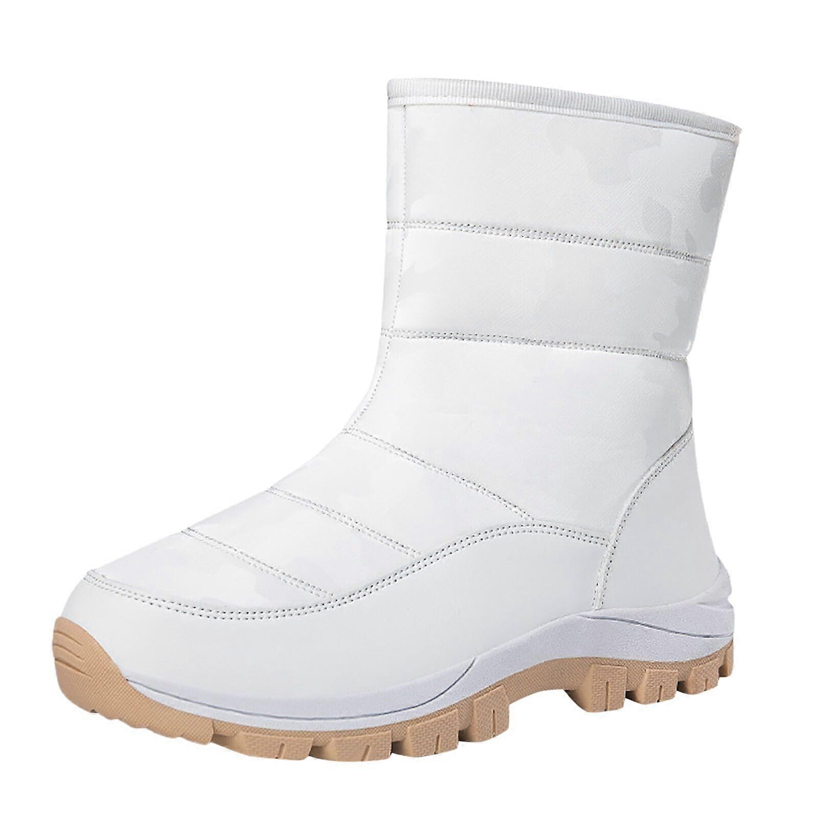 Women's Winter Boots, Comfortable Snow Boots, Large Size 39 EU White