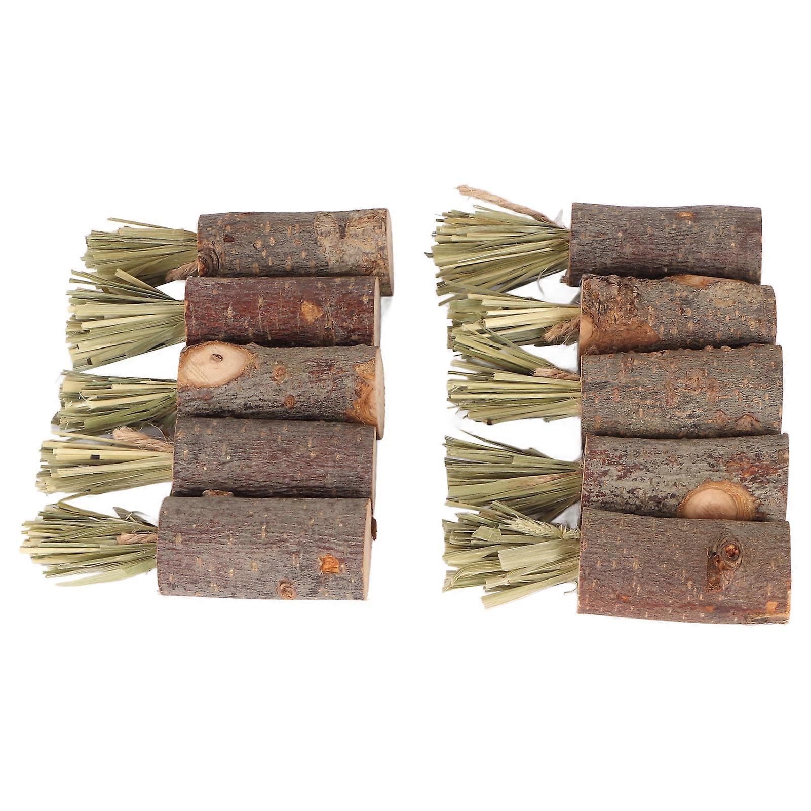 10Pcs Rabbit Chew Sticks Edible Safe Prevent Urinary Stones Decorative Guinea Pig Chew Toys for Hamster Bunny Pasture Type
