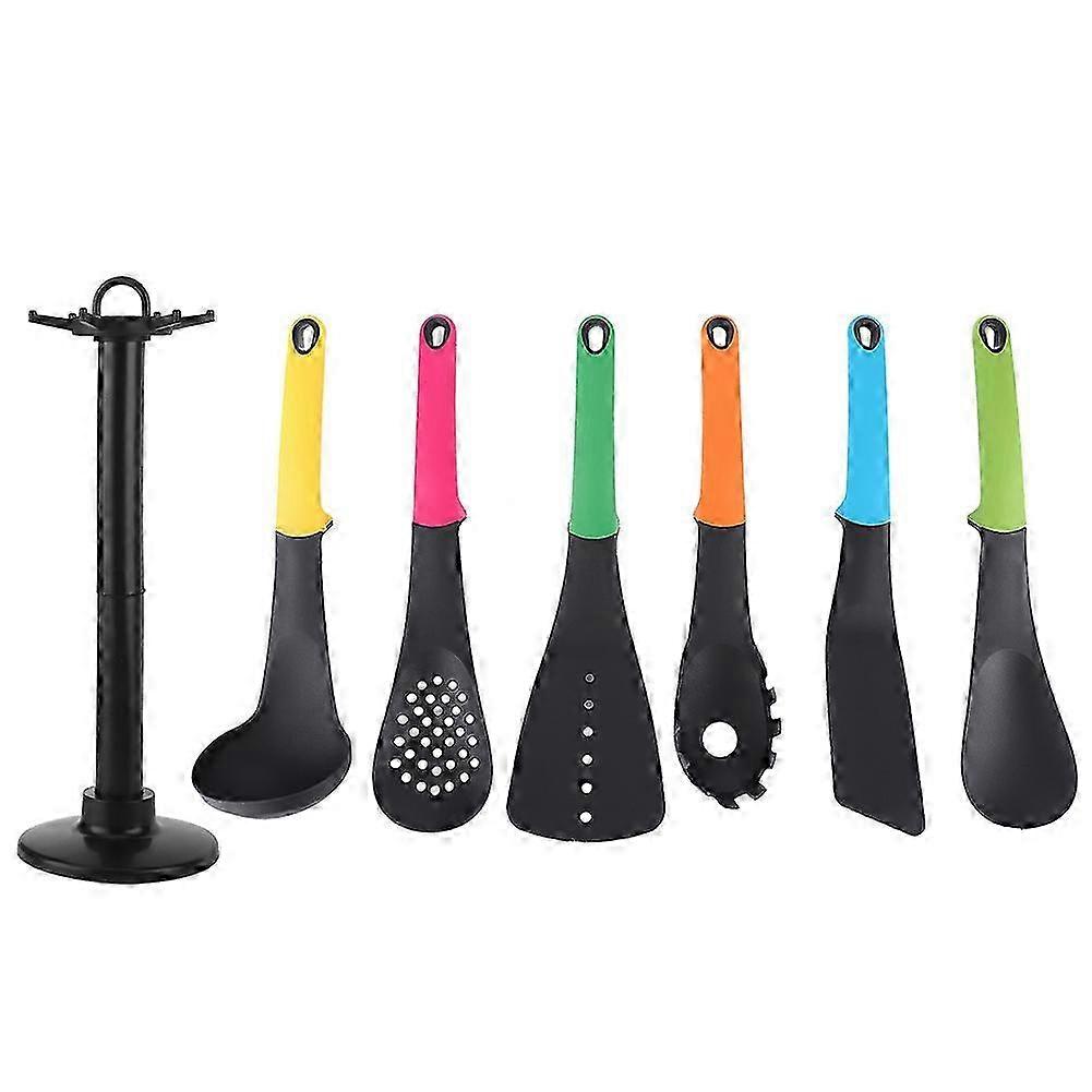 6PCS Non-Stick Nylon Kitchen Utensil Set with Storage Rack