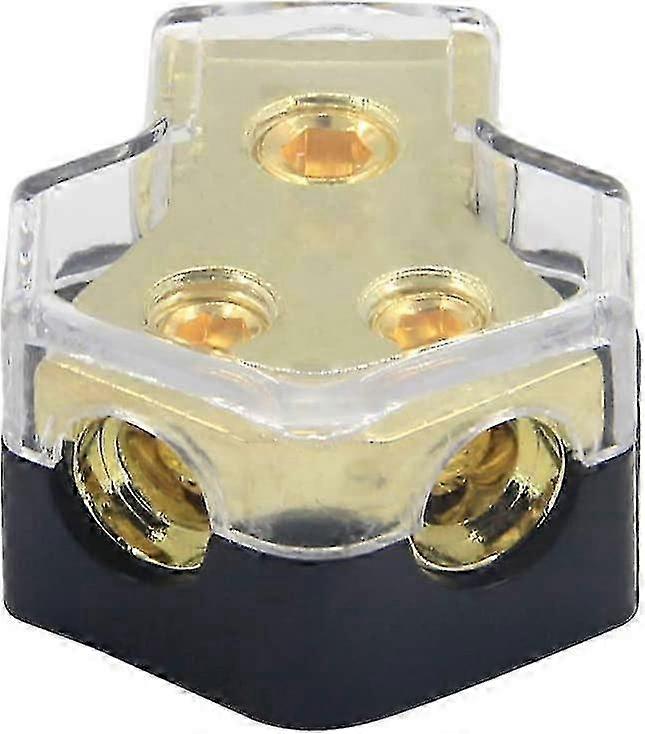 2025 2 Way Power Distribution Block, 0/2/4 Awg Gauge In, 4/8/10 Gauge Out,car Audio Stereo Amp Distribution Connecting Block For Audio Splitter (