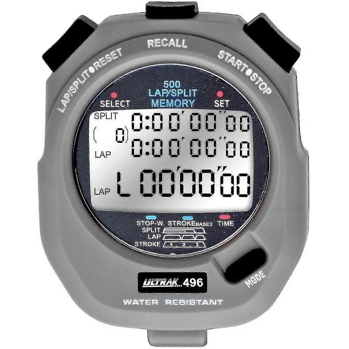 496 - 500 Lap Dual Split Memory Stopwatch 2025