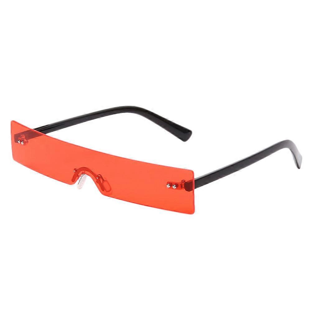 Here's a polished and professional product description based on the title you provided:

 

**Vintage Half Frame Sunglasses – Stylish Red UV