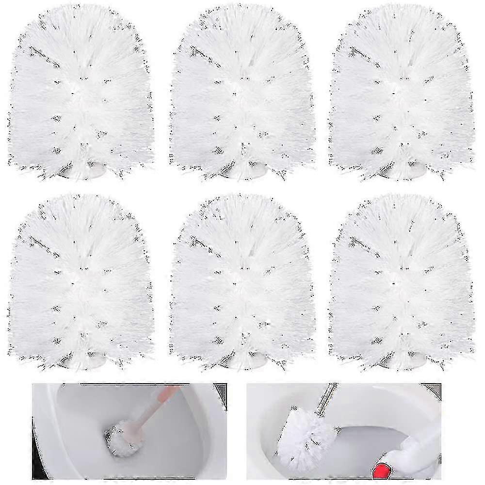 6 Pack Toilet Brush Heads Suitable for Easy Screw On Replacement