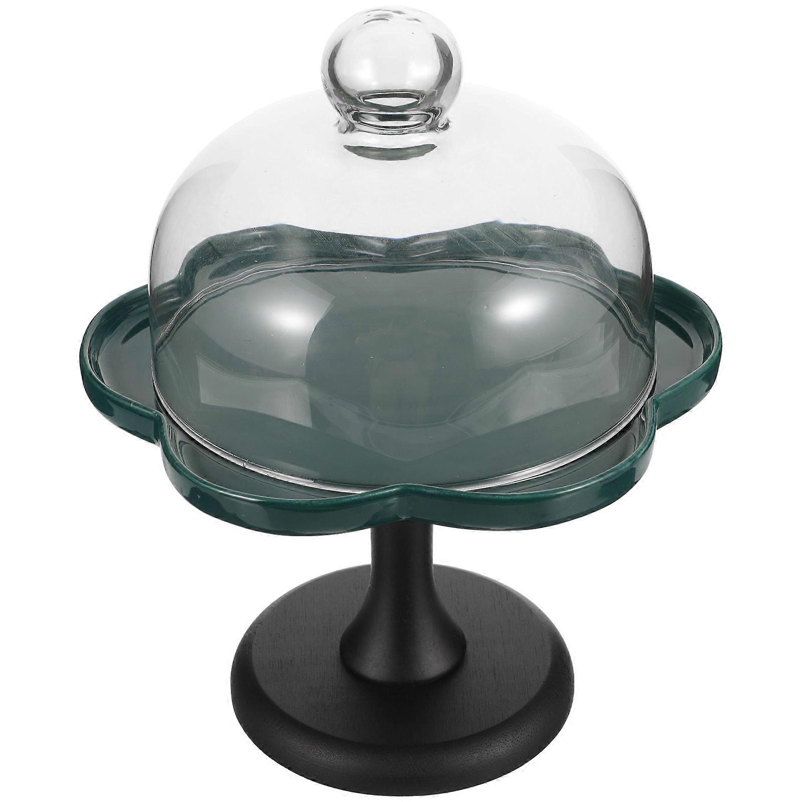 Cake Display Plate with Dome for Family Gatherings Thanksgiving Occasions Glass Material 1Pack